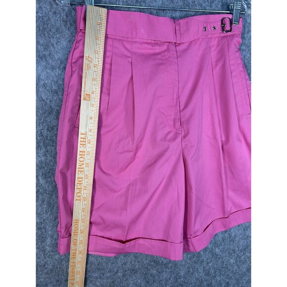 Vintage Izod Club Women's Pink Pleated High Waist Belted Shorts Size 10 - Picture 10 of 12